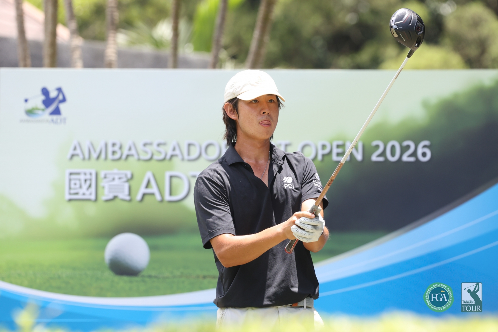 上周拿下長耀ADT公開賽冠軍的美國選手Nathan Han以兩回合總桿140桿(-2)暫並列第三(TPGA_林聖凱攝)