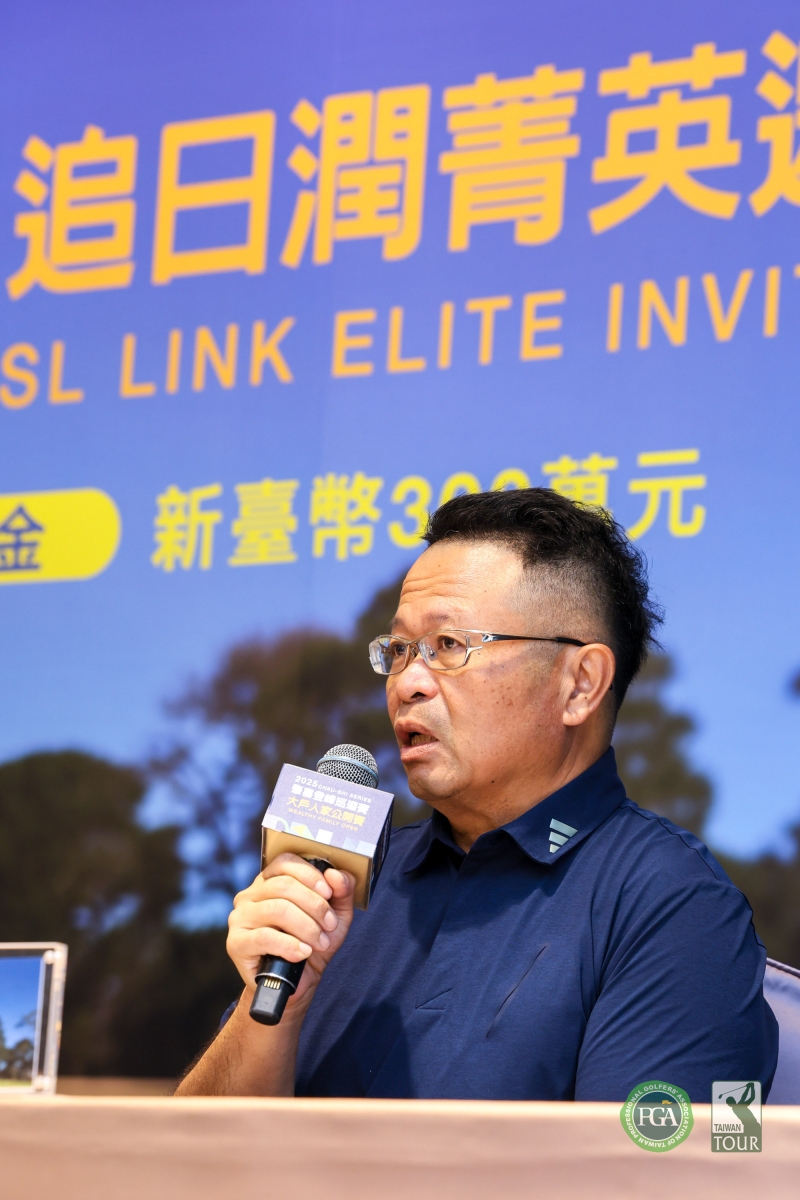 全國花園鄉村俱樂部總經理吳憲紘歡迎選手蒞臨(TPGA_林聖凱攝影)