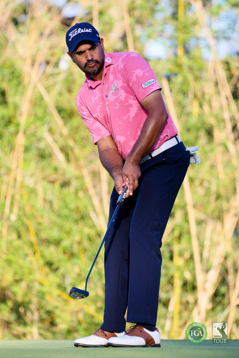 印度選手布拉（Gaganjeet Bhullar）以兩回合總桿133桿(-11)暫並列第二(TPGA_林聖凱攝影)