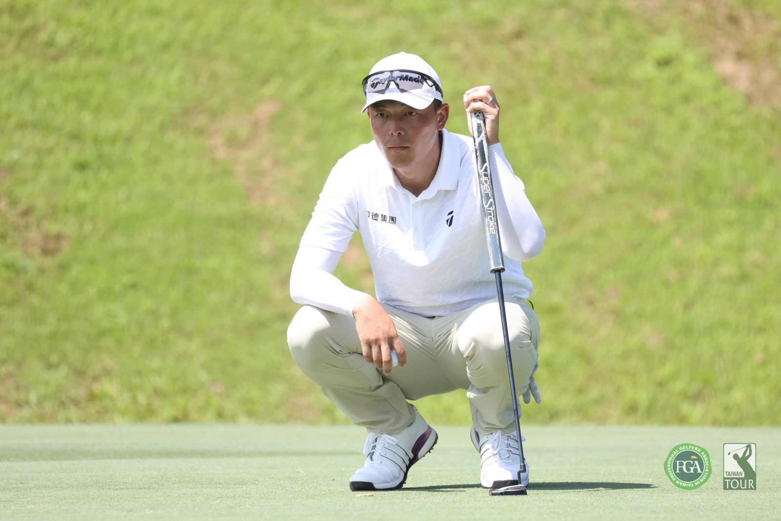 今天打出64桿的黃議增，以兩回合132桿(-12)單獨領先(TPGA_林聖凱攝)