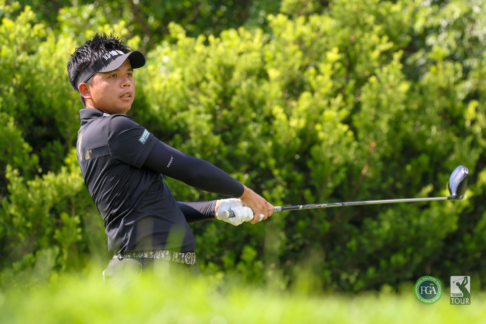 洪健堯以三回合總桿203桿(-13)暫居第二(TPGA_林聖凱攝)