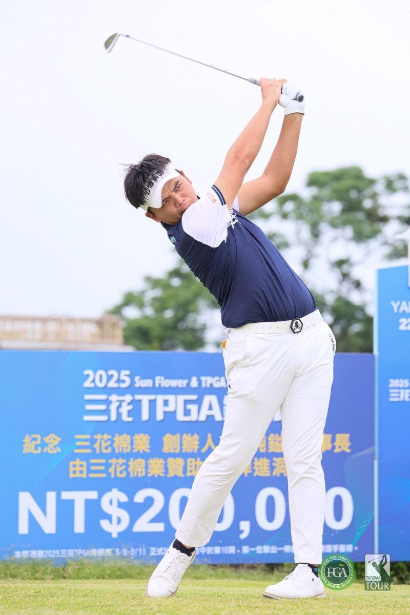 洪健堯以兩回合成績139桿(-5)暫居第四(TPGA_林聖凱攝影)