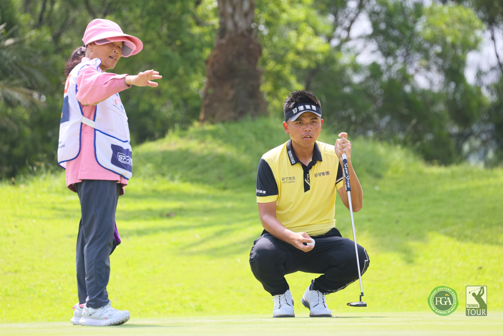 洪健堯以兩回合總桿135桿(-9)暫居第一(TPGA_林聖凱攝影)
