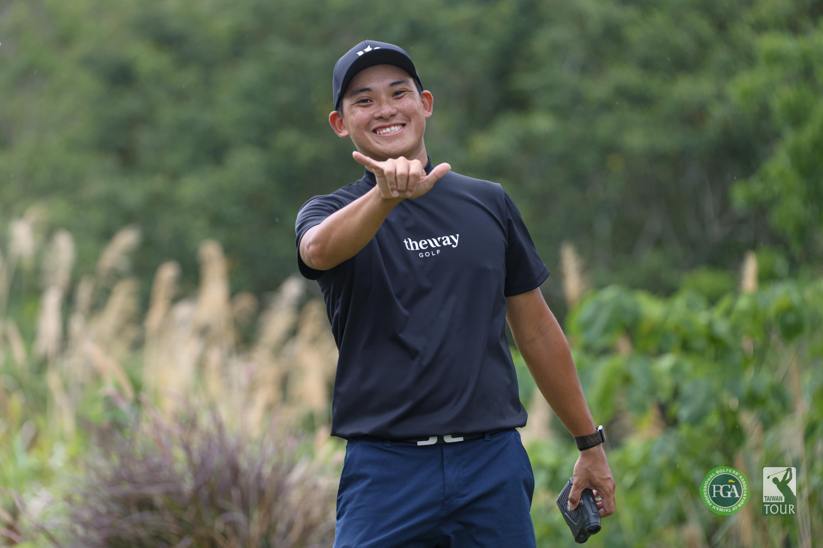 王璽安第二回合已完成九洞，目前總桿成績低於標準桿6桿(TPGA_林聖凱攝)