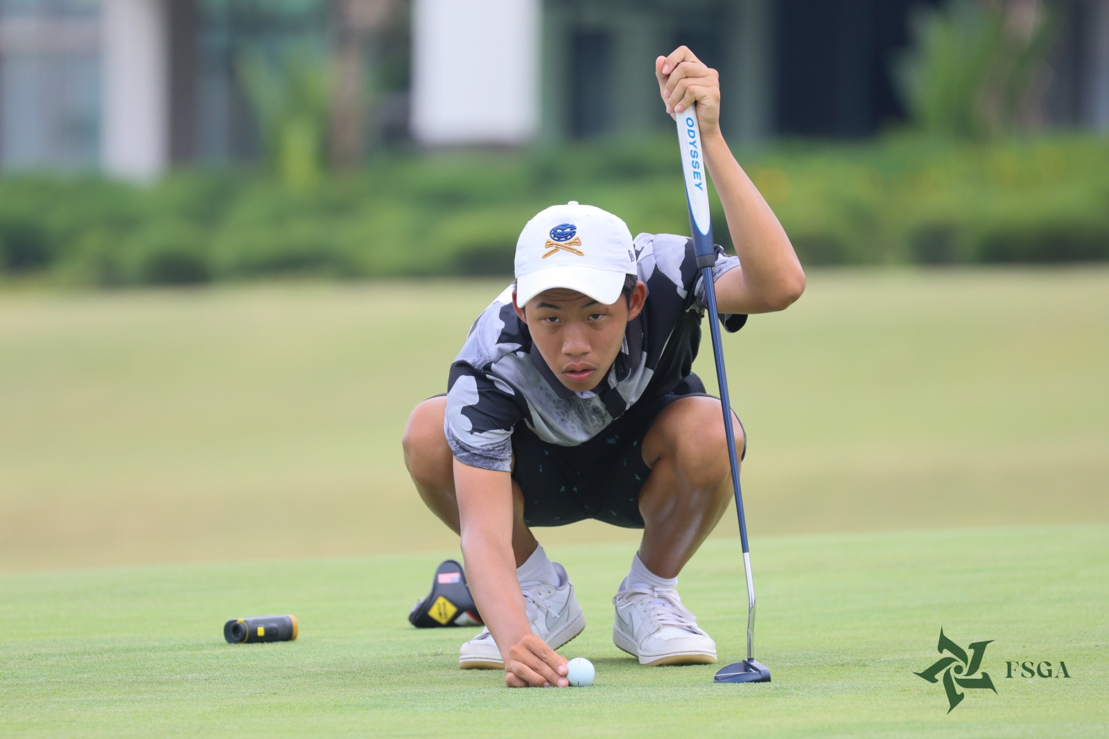 男子組田佾弘以兩回合總桿147桿(+7)落後一桿居次(林聖凱攝影)