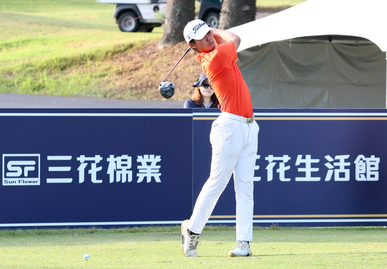 第一回合男子B組王宥鈞75桿以(+3)暫列第一(鍾豐榮攝影)