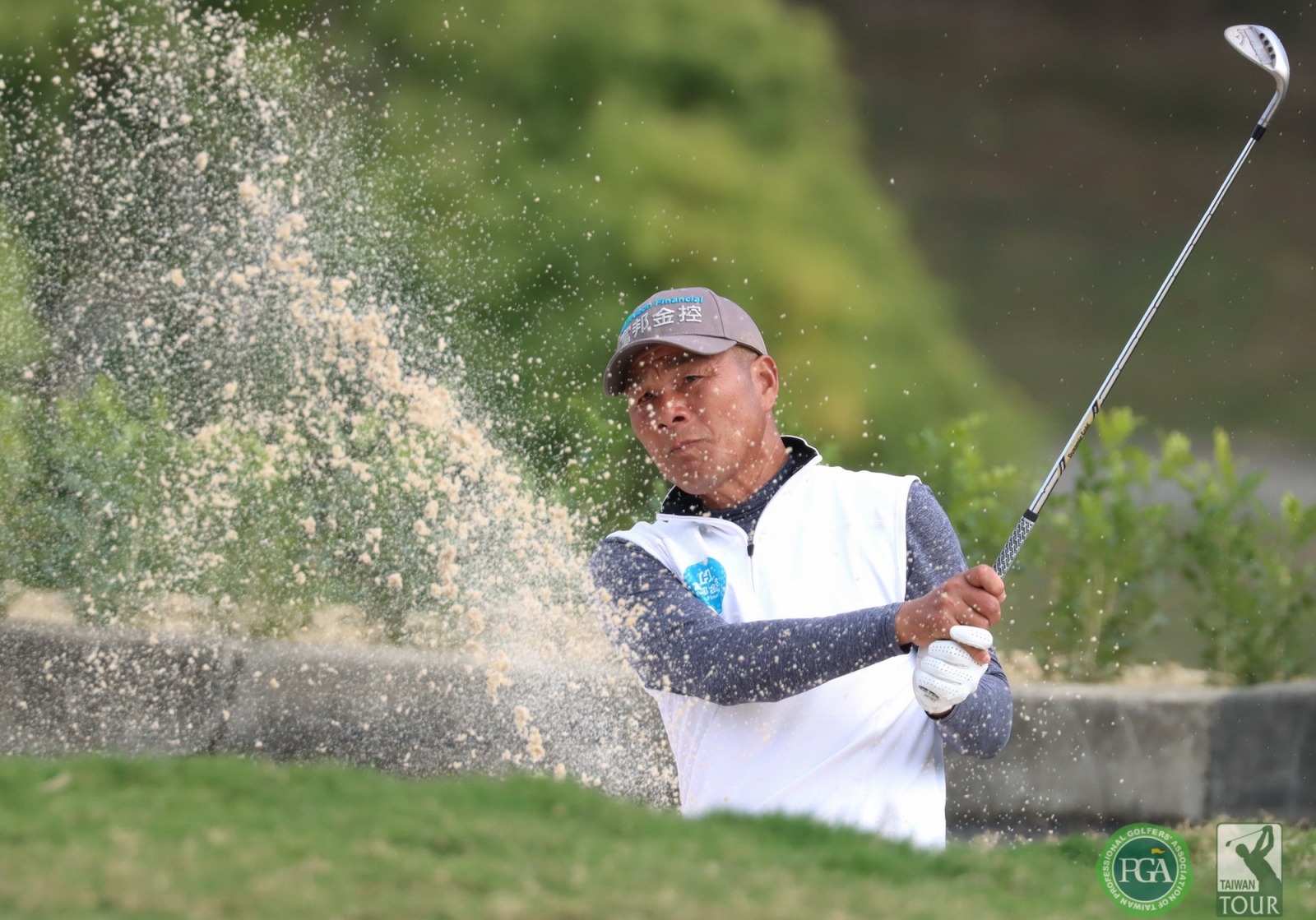 長春好手盧建順第三回合打出68桿，也以-4暫並列第二.(鍾豐榮攝影)