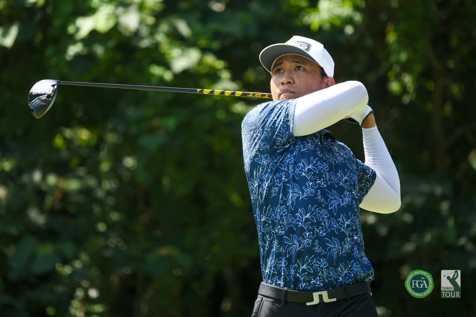 謝繼賢以兩回合總桿137桿(-7)暫穩列第三(TPGA_林聖凱攝)