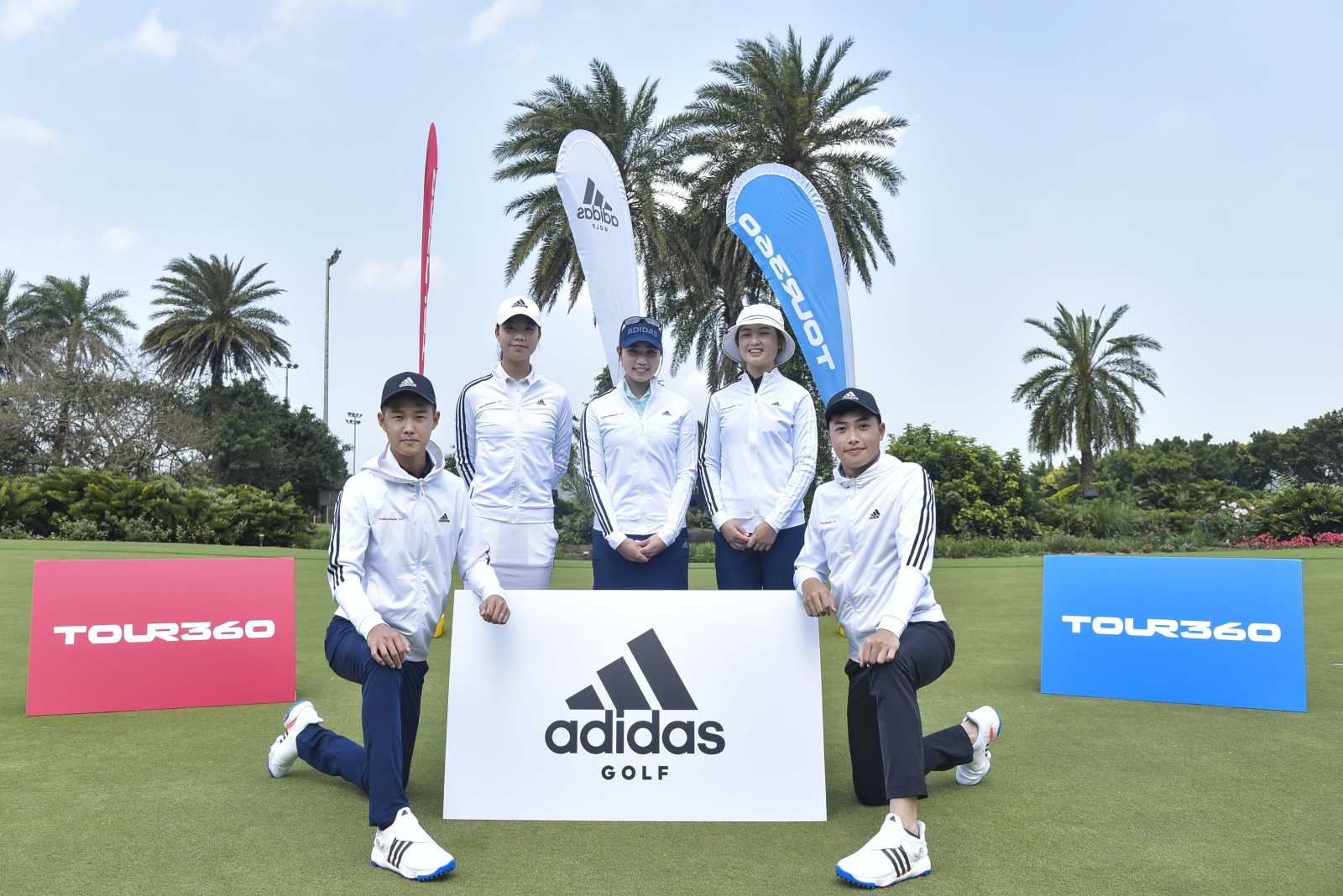 adidas  Golf舉辦新鞋TOUR360 22發表會，並宣布品牌與新興高球選手們簽約合作。左起：沈威成、林欣黛、黃郁評、洪玉霖、陳裔東。