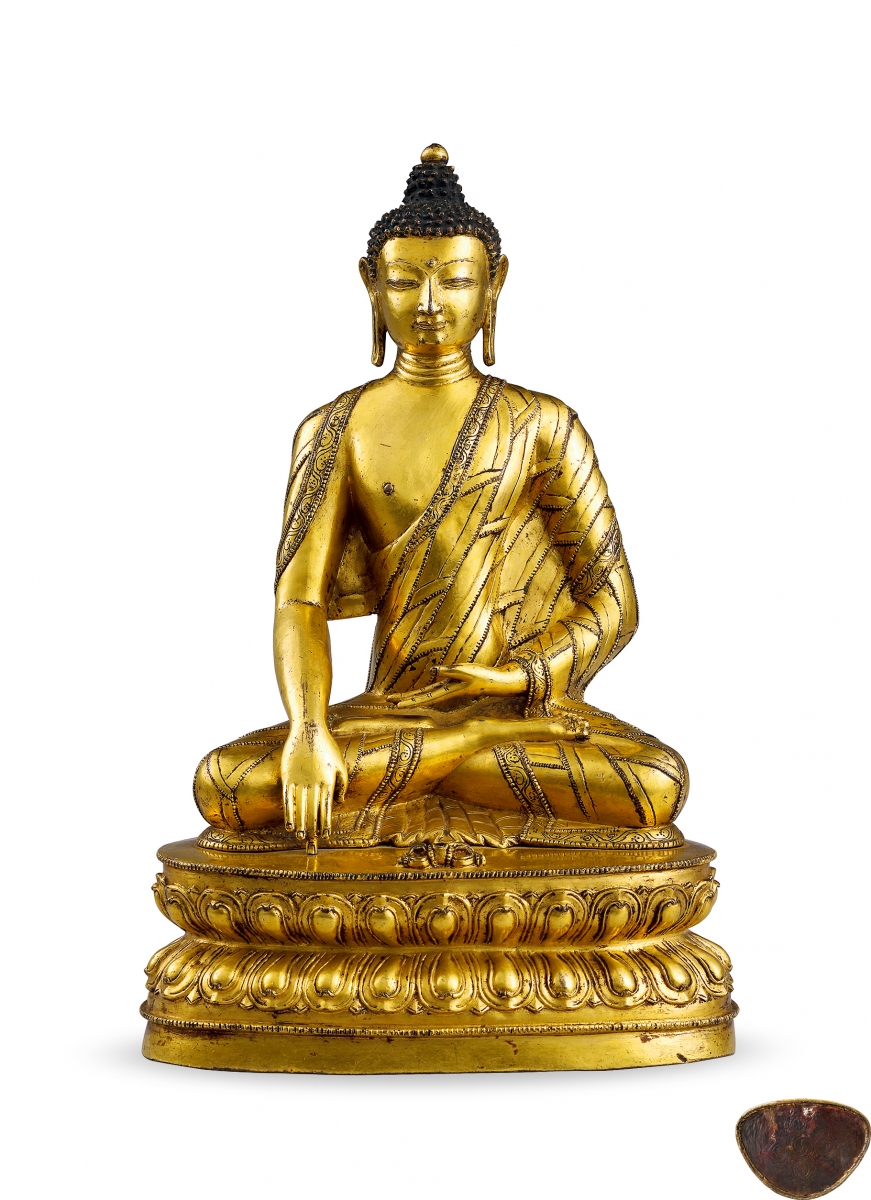 14-15世紀銅鎏釋迦牟尼佛像