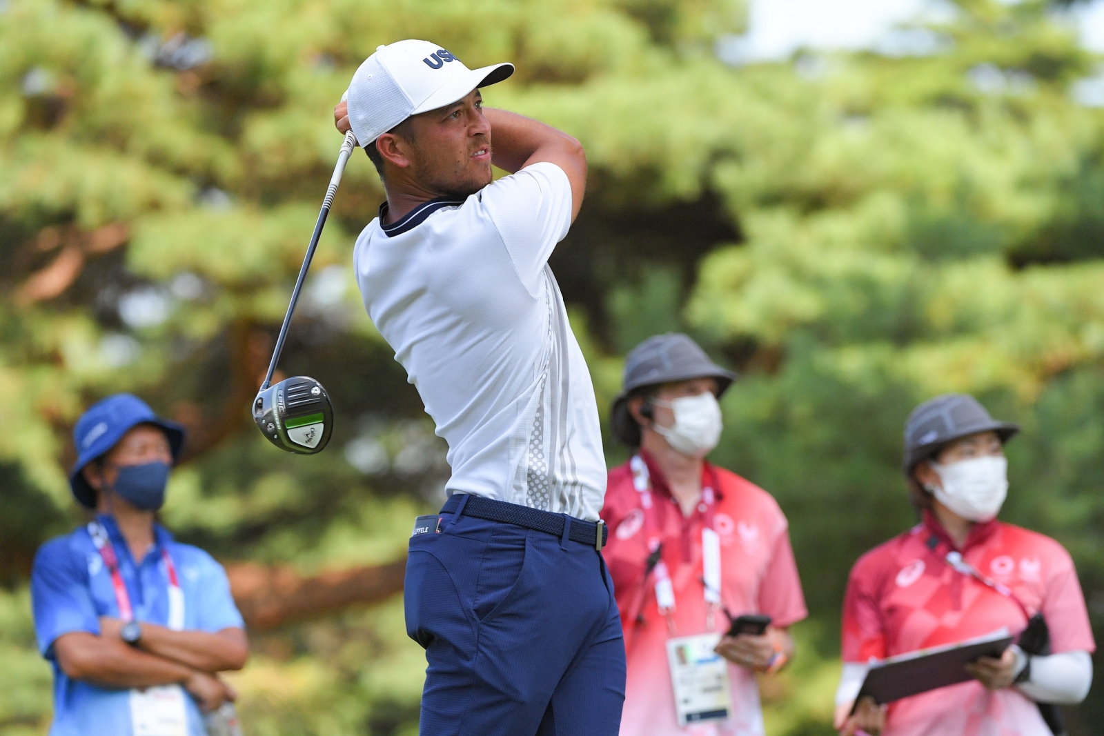 美國選手Xander Schauffele暫居領先，明天爭奪奧運金牌。(Photo by Ben Jared/PGA TOUR/IGF)