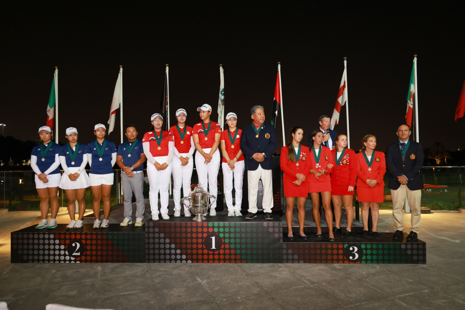 2023世界女子業餘隊際錦標賽頒獎典禮；阿聯大公國阿布達比高爾夫俱樂部；2023年10月28日。(Copyright USGA/Steven Gibbons)