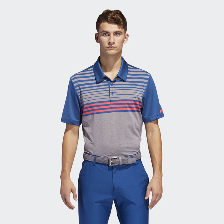 adidas Golf 男士 ULTIMATE365 HEATHERED 條紋POLO衫 (Sergio 20周年紀念款)