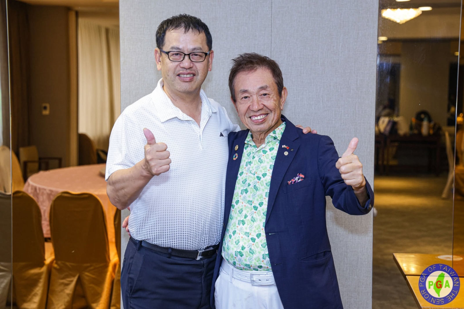 綠林興業董事長林果兒(右)以及台灣長春高協理事長呂崇標(左)