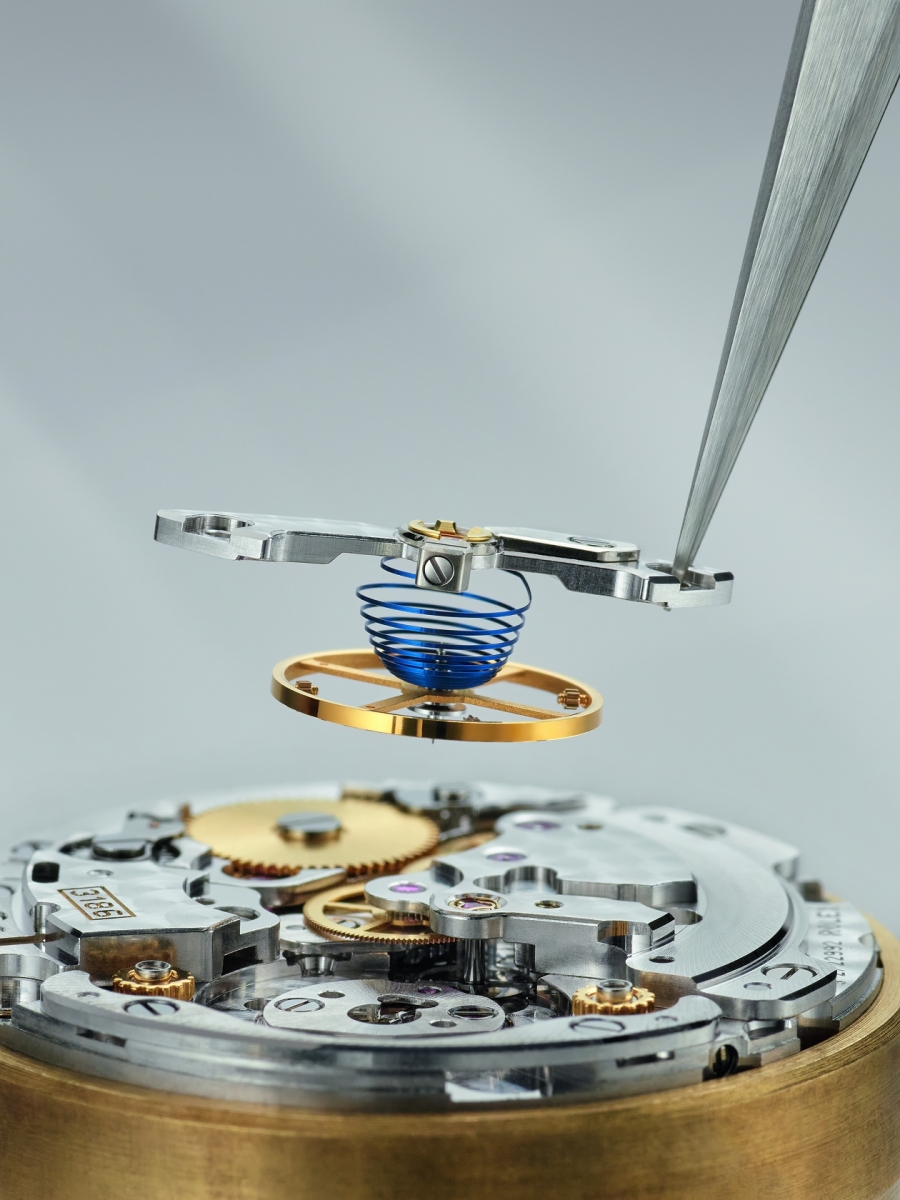 安裝3186型機芯的游絲擺輪組件， GMT-Master II於2005年至2018年間搭載此機芯 ©Rolex／Cédric Widmer
