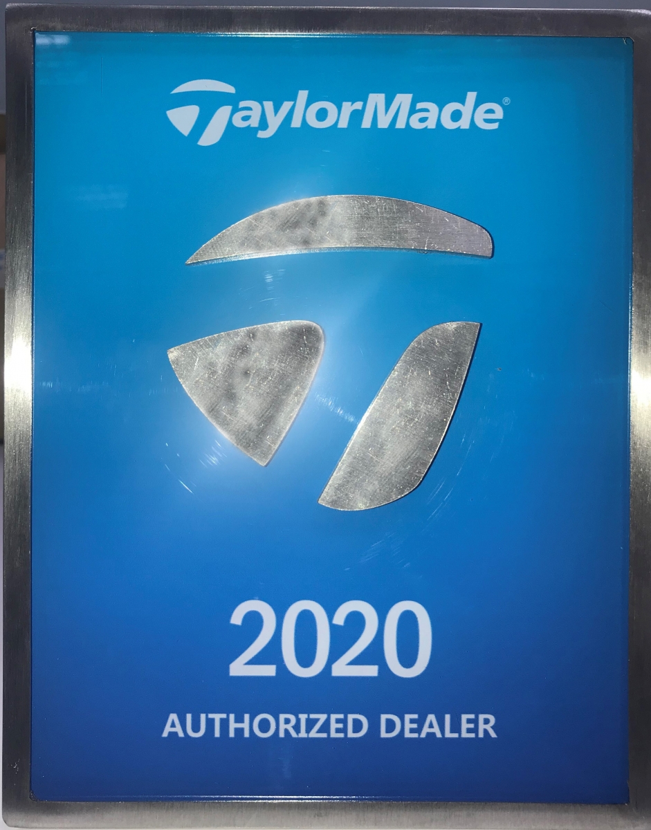TaylorMade Golf合法授權經銷商牌，球友購買球桿請認明有此牌子的商家購買。