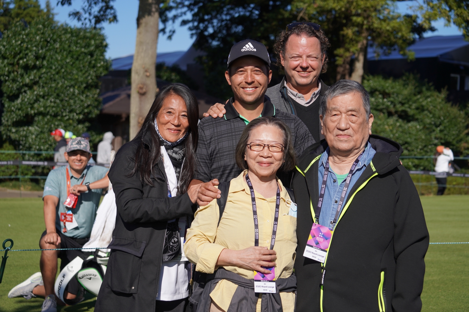 Xander Schauffele with his parents and grandparents. Credit PGA TOUR