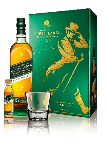 JOHNNIE WALKER綠牌15年蘇格蘭威士忌禮盒，建議售價NT$998  *禮盒內容物依各通路不同
